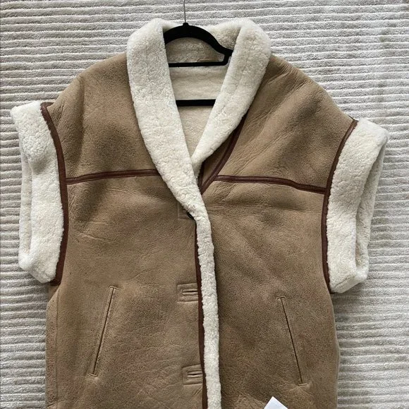 Isabel Marant Étoile Adelia Oversized Shearling Vest *NEW*